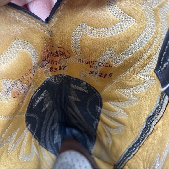 Vintage Justin Style# 8327 Leather Lizard Skin Brown  Western Cowboy Boots 9.5 D - Picture 5 of 13